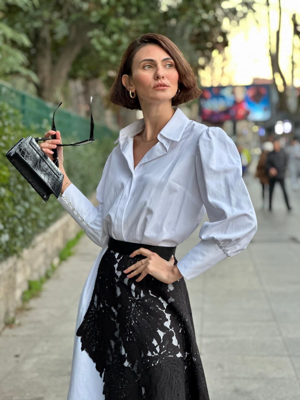 ASİMETRİK ELBİSE BEYAZ