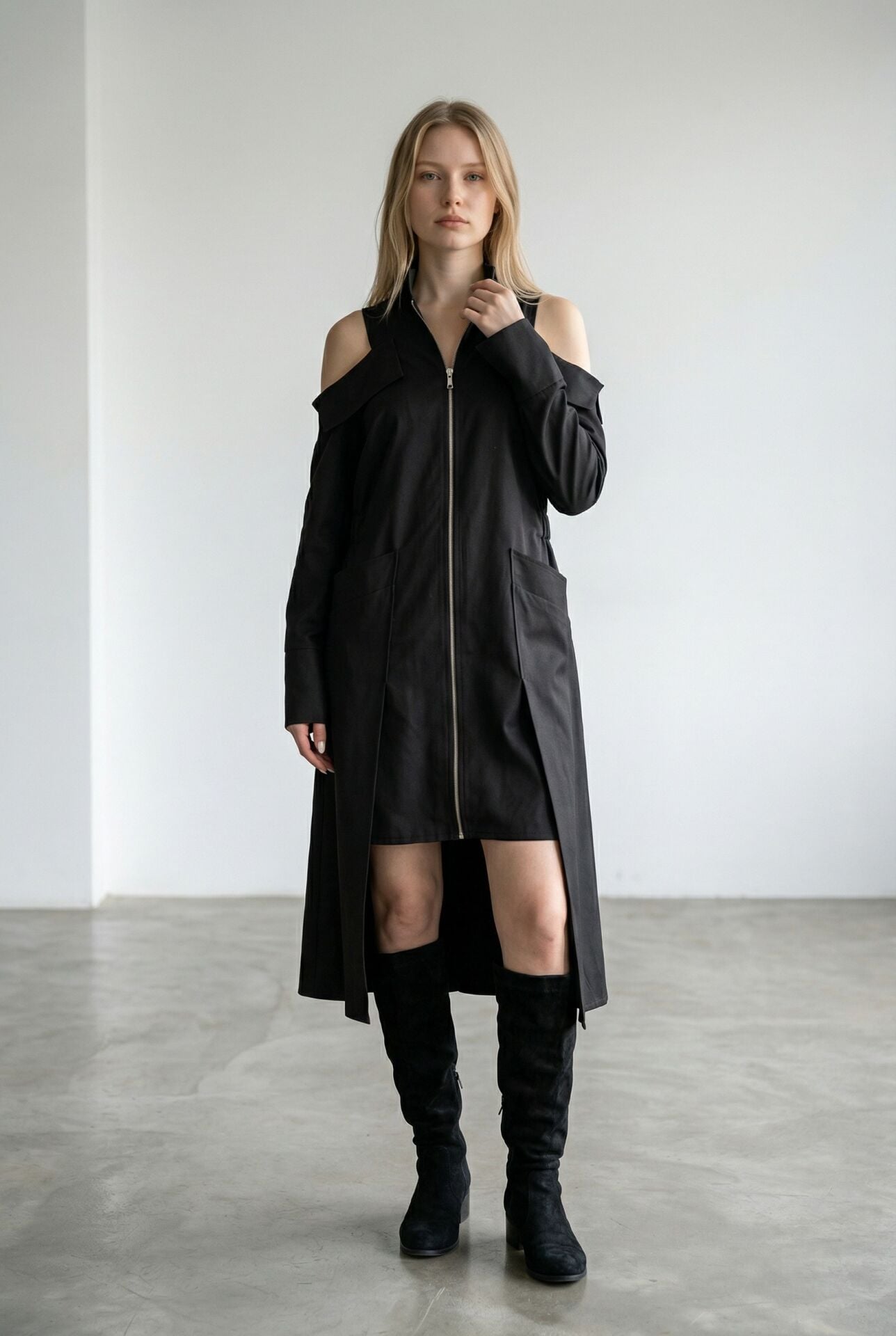 FERMUARLI GÖMLEK ELBİSE